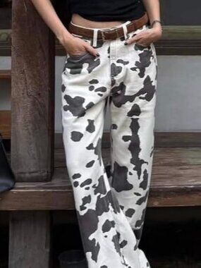 ABERCROMBIE AND FITCH COW PRINT JEANS